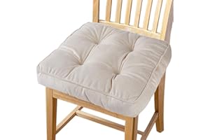 Big Hippo Coussin Carré de Chaise Epais Extérieur/Intérieur, Coussin Décoratif de Chaise Banc de Jardin Bureau Canapé Exterieur Interieur, Surface de Velours, Doux et Epais, 43x43x8cm, Beige