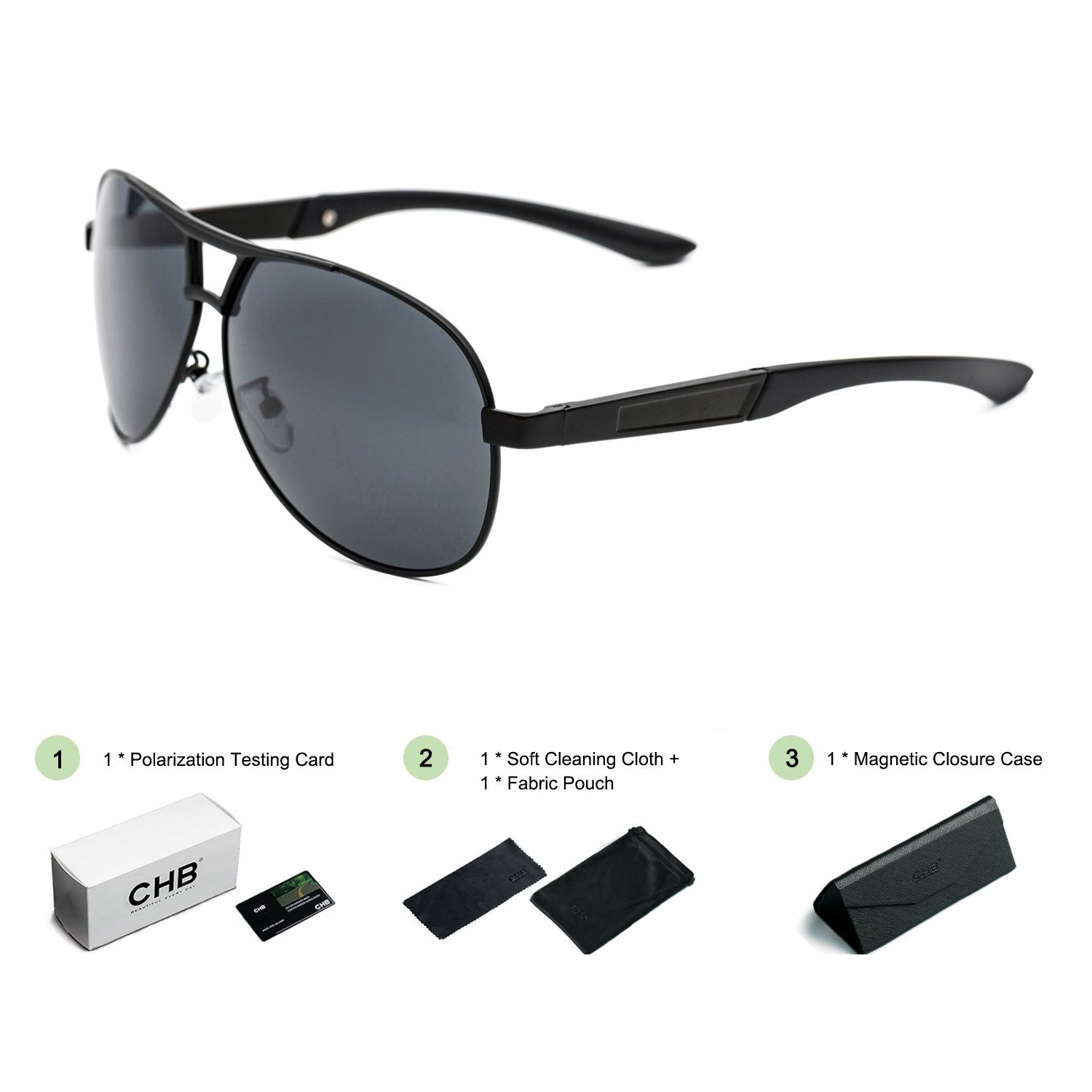 Gafas-de-Sol-Polarizadas-para-Hombre-Estilo-Aviador-Proteccin-UV-400-Incluye-Estuche-Bolsa-Pao-de-Limpieza-y-Tarjeta-para-Probar-la-Polarizacin-Montura-Ligera
