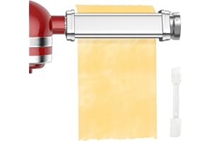 TPGSING Spremiasta Pasta Accessorio Pasta in Acciaio Inossidabile per Macchina per Pasta per Kenwood, Rullo per Sfoglia per Pasta per Robot da Cucina per Kenwood, 8 Spessori Regolabili, Argento