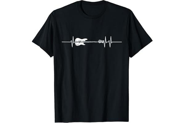 Battement De Coeur Cadeau Pour Le Joueur De Basse Guitare T-Shirt