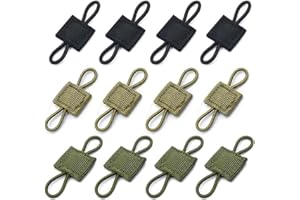 JEYORZY 12pcs Tactical Retainer,Accessori per Zaino Gilet Tattico Molle,Accessori del sistema Molle Per Lo Zaino Tattico Vest(nero, cachi, verde)