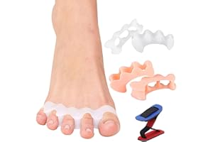 HNYGS-EU Zehenspreizer Hallux Valgus Silikon, 4 Stück Zehenspreizer, 1 Stück Korrekturbandage, zur Linderung von Hallux Valgus Schmerzen, geeignet für Herren und Damen