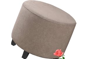 MeRcri Hockerbezug Rund 50 60 80 90 cm Ottoman Cover Ottomane Schonbezug Hocker Hussen für Fußhocker Stretch Ottomane Abdeckung Hocker Protector Hockerabdeckung (Color : 003, Size : 60 cm)