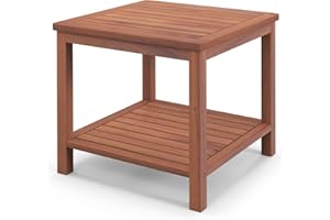 COSTWAY Mały stół ogrodowy, kwadratowy stolik kawowy do ogrodu, na balkon, taras, 45 x 45 x 45 cm