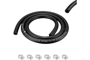 SIPARTS 6mm Fuel Line Hose, 3.28Ft 1/4 Inch Inner Diameter Fuel Line Set, 1 Meter Fuel Pipe Fuel Hose with 6 Hose Clamps, Suitable for Trucks, Cars, Tractors and Small Engines