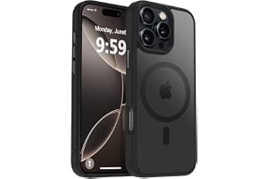 URUCHI Güçlü Manyetik Telefon Kılıfı, [Mag-Safe ile Uyumlu] [Askeri Düzey Düşme Koruması] [Güçlü Silikon Kenarlar] İnce Yarı Saydam Mat Koruyucu Kılıf (Siyah, iPhone 14 Pro Max 6,7 inç)