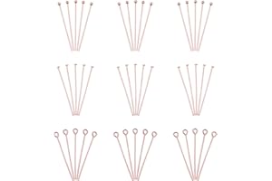 Craftdady Lot de 300 épingles à tête plate et à tête sphérique pour la fabrication de bijoux Doré rose