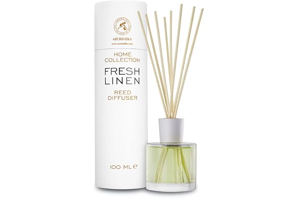 Reed Diffuser Fresh Linen - 100ml - Fragrance Sticks - Room Diffuser - Home Fragrance - Scented Diffuser - Fresh Aroma - Scented Diffusers with Sticks - Room Freshener - Fresh Linen Scent