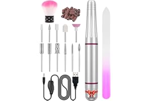 POIALE Nagelfräser, 11 In 1 Elektrische nagelfräser, professionelles elektrisches Maniküre-und Pediküre-Set, 20000 U/Min Verstellbare Geschwindigkei Schleifpolierer für gelnägel, Nagelhaut Shellac Acrylgel