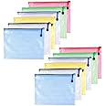 12 Pieces PVC Wallet Pouch With Zipper - Document Folder