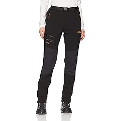 donhobo Outdoorbroek voor dames, waterdichte softshellbroek, winddicht, warm fleece, gevoerd herfst winter, trekkingbroek, functionele broek