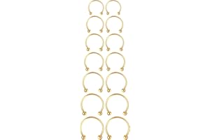 YOLEV 14PCS Surgical Steel Horseshoe Septum Nose Ring Hoop Set Piercing Jewellery，Horseshoe Rings Earring Eyebrow Earring Hoop Lip Horseshoe Piercing for Women Men(6/7/8/9/10/12/14mm)
