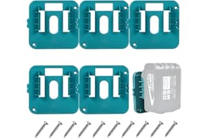 EDTRAN 5 Pack Battery Holder for Makita 18V Battery Wall Mounts Dock Battery Tool Holder for BL1860 BL1850 BL1840 BL1830 Storage (w/10 Screws, No Battery)