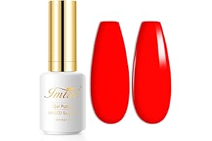 Imtiti Smalto Gel Rosso Neon, 15ml Smalto Gel Rosso da eliminare a LED/UV Manicure per unghie da salone Smalto Gel per Autunno e Inverno