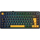 Aula F75 Mekanik RGB TKL GrayWood V4 Switch Kablosuz Makrolu Hot Swap T&uuml;rk&ccedil;e Q Klavye Siyah