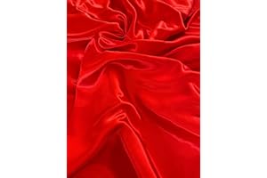 Novato Textiles Silky Satin Liquid Fabric Plain Luxury Craft Dressmaking Fabric 60'' Wide (RED, 3 Meter)
