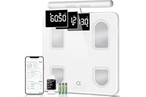 arboleaf Smart Scale for Body Weight and Fat, 8 Electrode Body Composition Scale with Handle, Bluetooth Digital Weight Scale, Body Scanner Scale with 26 Metrics for BMI Muscle Mass, 180kg/400lb