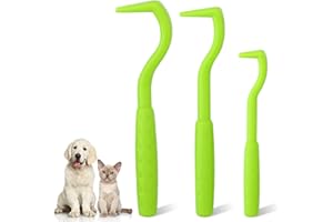 Greoer 3 Pieces of Tick Remover Tools for Dogs, Painlessly Tick Removal Tool, Multifunctional Tick Remover Kit for Dog Cats Rabbits, Ideal Tick Hooks for Pet Shop, Home Use, Green