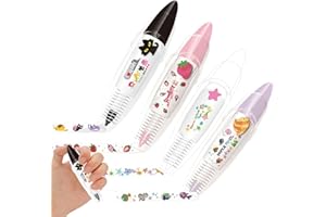 Sovtay 4pcs Joyfullift Pens, Joyful Lift Decorative Pens, Joyfullift DIY Cute Animals Press Type Decorative Pen, DIY Lace Decoration Tape Pen, Creative Cartoon Press Pen for Greeting Card (C)