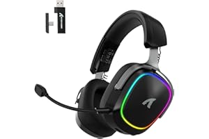 ATTACK SHARK G800 Kabelloses Gaming-Headset, 1000 mAh, Abnehmbares Mikrofon, Aluminiumlegierungsrahmen, 20 ms, 50 mm Treiber, 3 Modi (2.4G/BT/Kabelgebunden) für PC/PS/Phone (schwarz)