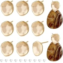 SUPERFINDINGS 24 Stück Schleifen-Ohrstecker – Gold & Platin, Aus Messing, Mit 1,2 Mm Loch, Ideal Für Schmuckherstellung