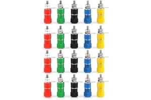 AUSLA Gniazdo bananowe, gniazdo bananowe 4mm 20 sztuk zaciskowe, z??cze wzmacniacza g?o?nika Gniazdo wtykowe bananowe Z??cza jack