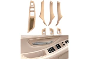 SHSBSCAR Kit maniglia porta 7PCS per BMW Serie 5 F10 F11 520 530, bracciolo interruttore finestra lato guida + maniglia passeggero + coperture interruttore finestra per 523 525 528 535 (2010-2016) - Beige