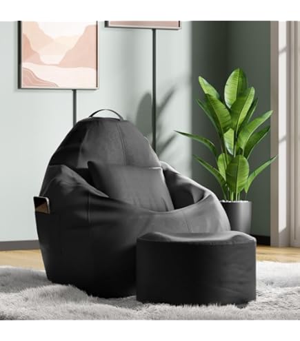 Lounge Pug Mega Mammoth Giant Bean Bag Sofa, Jumbo Cord Graphite