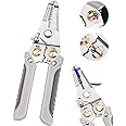 FI FIDROXIMPERIA 6 in 1 Multifunctional Wire Stripper Tool For Electrician & Cable Stripping Pliers Stainless Steel Mini pocket Repair Tool For Cutting and Crimping Wire Looping with Security Locks