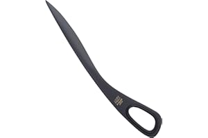 ALLEX Letter Opener Black 6.7" Sword Envelope Opener Knife, Razor Japanese Stainless Steel Blade (Non-Stick Fluorine Coating), Mail Opener Paper Knife Tool All Metal, Made in Japan