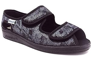 CALZATURIFICIO EMANUELA EMANUELA 667 Nero Cecile Scarpa Sandalo Donna Doppio Strappo Lavabili in Lavatrice A 30 Gradi