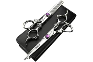 AXEMOORE 6/7/8/9 pollici professionale tagliacapelli set, acciaio inossidabile taglienti tagliacapelli, forbice specifiche per parrucchiere (6 pollici, 2 pezzi-C)