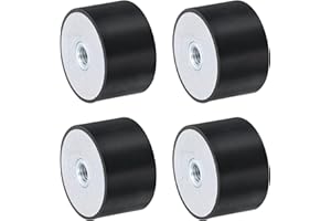 sourcing map Lot de 4 supports en caoutchouc femelle M8 40 x 25 mm, isolateurs de vibrations, remplace les coussinets anti-vibrations plats et silencieux