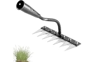 TENCIPEDA 5/6/7/8 Dents Rateau De DéSherbage avec Manche, Portable Rateau De DéSherbage Berthaus pour DéSherber/Ameublir/Semence (7 Dents)