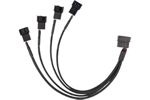YieJoya Cable de alimentación Molex de 4 pines a 4 pines de 3 pines / 4 pines PMW 12 V para ventilador de PC de 3 o 4 pines (conector PWM) a Molex.