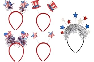 Theaque Lot de 5 bandeaux patriotiques avec motif drapeau américain et étoile pour la fête patriotique de l'indépendance