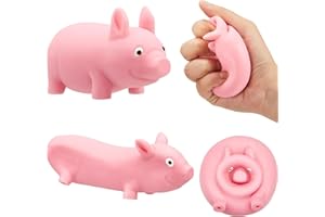Bambebe 3 Stück Schweine Quetschspielzeug, Squishy Squeeze Spielzeug, Kreatives Dekompressions Rosa Schweinchen Spielzeug, Stressspielzeug Schwein, Anti Stress Spielzeug für Erwachsene und Kinder