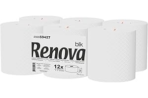 Renova Papel Higiénico Jumbo BLK | 12 Rollos de 170 Metros | Papel Blanco 2 Capas