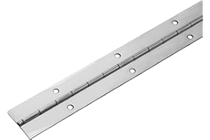 Gedotec Cinta para piano para atornillar | Banda puerta enrollada | Bisagra para puerta acero inoxidable 1.4016 | Cinta atornillable 1500 x 32 mm | Estable | Bisagra para muebles perforada | 1 pieza