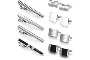Wynameleri Classic Cufflinks and Tie Clips Set for Men Business Wedding, Happy Fathers Day Decor Accessory for Business, Birthday, Personalised Cufflinks for Men, Tie Pin And Cufflink Set