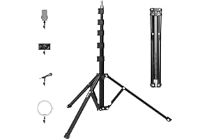 TARION Lichtstativ 200 cm Aluminium Lampenstativ Traglast 8 kg für Studio Outdoor Fotografie Ringlicht Blitzlicht (FLS-20)
