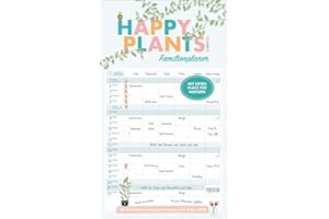 Familienplaner Happy Plants 2024: Familientimer, 6 große Spalten. Mit Ferienterminen, extra Spalte und Vorschau bis März 2025 und vielem mehr. Format: 27 x 46 cm