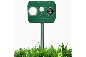 ANYEHOUR Repelente Gatos, Solar Ultrasónico Repelente para Gatos IP65 Impermeable, Repelente Ultrasónico Animales Solar, Repelente de Animales al Aire Libre para Gatos, Ratas, Perros, Aves, Zorros