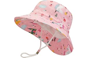 Jupsk Kids Bucket Hat, Unisex Child Summer Protection Hat, Foldable Beach Cap with Adjustable Chin Strap UPF 50+ Outdoor Play
