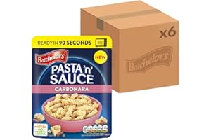 Batchelors Pasta 'n' Sauce Microwave Ready Meals in Just 90 Seconds - Carbonara, 200 g (Pack of 6)