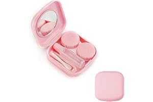 HCYANGZHANG KontaktlinsenbehäLter, 1-Satz KontaktlinsengehäUse Und ZubehöR, KontaktlinsenbehäLter Mit Spiegel, KontaktlinsenbehäLter Mit Pinzette Und SaugnäPfen, Tragbares Hygiene KontaktlinsenbehäLter