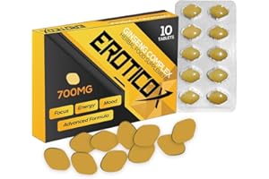 EROTICOX Gold 700mg | Stronger | Longer | Harder | Performance | Extra Strength Enhancing Pills, Stamina Endurance Booster Supplement Pills for Men | 10 Ginseng Tablets