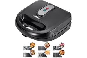 SOKANY Dispositivo multifunzione 6in1 750 W, piastre antiaderenti, cottura su entrambi i lati, regolazione automatica della temperatura