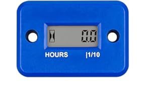 RileyFine Digitaler Induktiver Betriebsstundenzähler für Kleiner Gasmotor Rasenmäher Kettensäge Motorrad Schifffahrt Boot Kompressor Außenbordmotor Schneefräse ATV Druck Waschmaschine (blue)