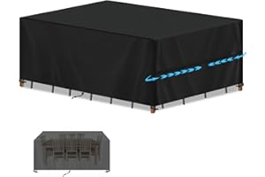 SIMPHAUS Bache de Protection Exterieur Salon de Jardin Impermeable Bache Table Exterieur,Anti-UV 420D Oxford Tissu Protection Table de Jardin Exterieur,House Table Exterieur 220x110x75cm